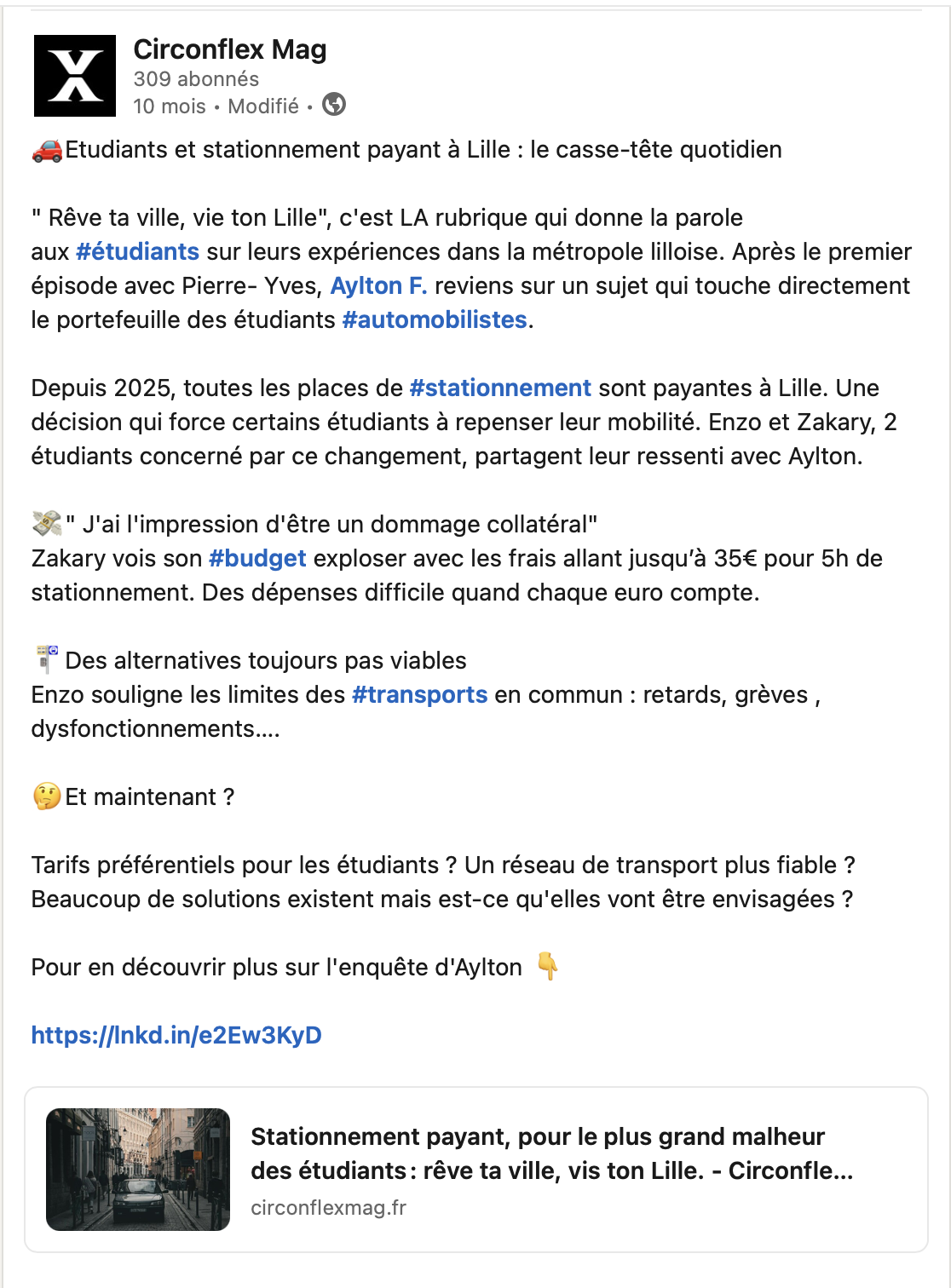Série d'articles